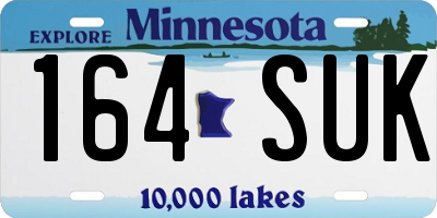 MN license plate 164SUK