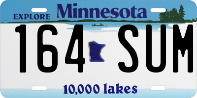 MN license plate 164SUM