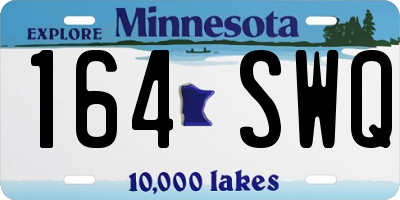 MN license plate 164SWQ