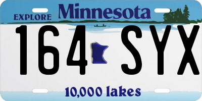 MN license plate 164SYX