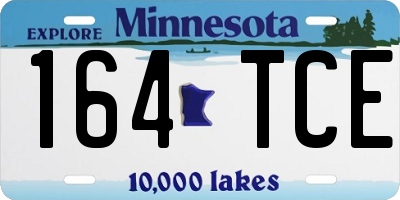 MN license plate 164TCE