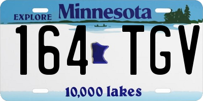 MN license plate 164TGV