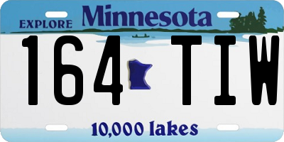 MN license plate 164TIW