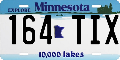 MN license plate 164TIX