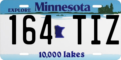 MN license plate 164TIZ