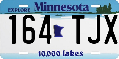 MN license plate 164TJX