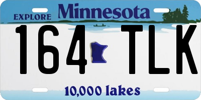 MN license plate 164TLK