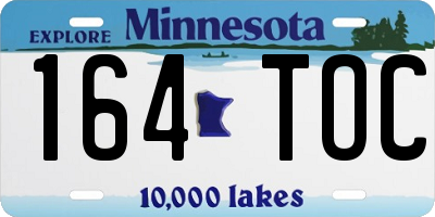 MN license plate 164TOC