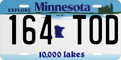 MN license plate 164TOD