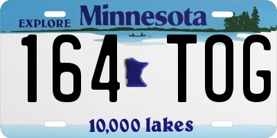 MN license plate 164TOG