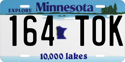 MN license plate 164TOK