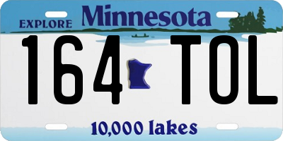 MN license plate 164TOL