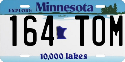 MN license plate 164TOM