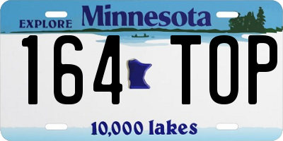 MN license plate 164TOP