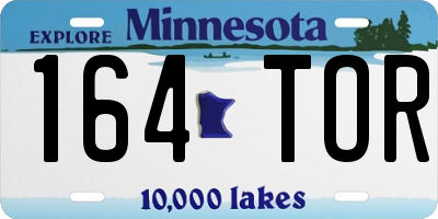 MN license plate 164TOR