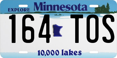 MN license plate 164TOS