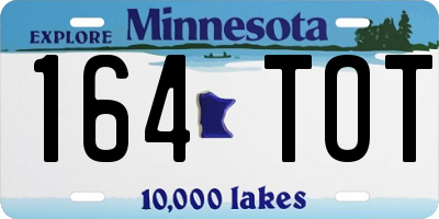 MN license plate 164TOT