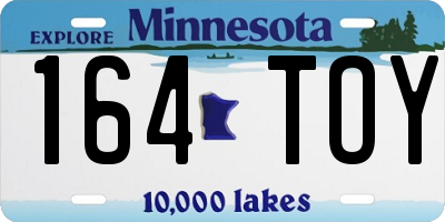 MN license plate 164TOY