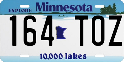 MN license plate 164TOZ