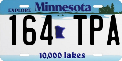 MN license plate 164TPA