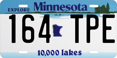MN license plate 164TPE
