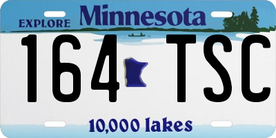 MN license plate 164TSC