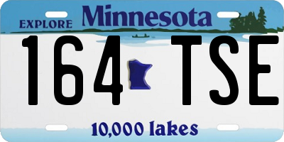 MN license plate 164TSE
