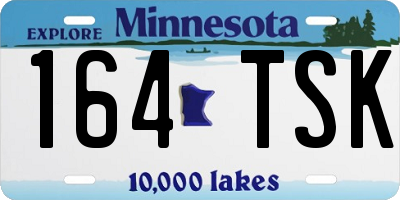 MN license plate 164TSK