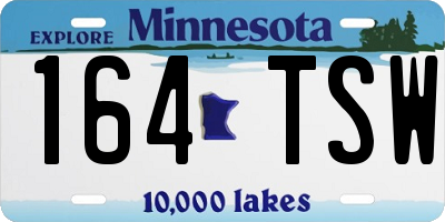 MN license plate 164TSW