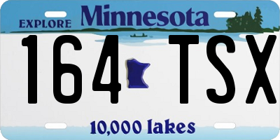 MN license plate 164TSX