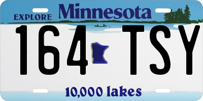 MN license plate 164TSY