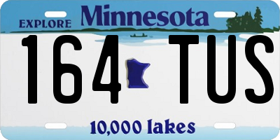 MN license plate 164TUS