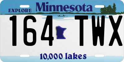 MN license plate 164TWX