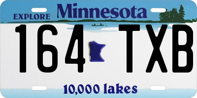 MN license plate 164TXB