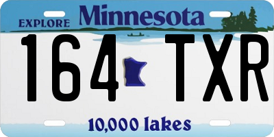 MN license plate 164TXR