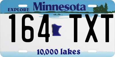 MN license plate 164TXT