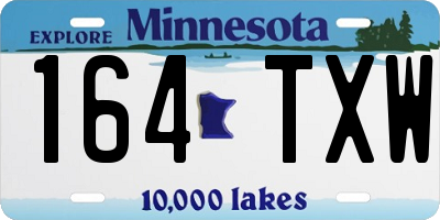 MN license plate 164TXW