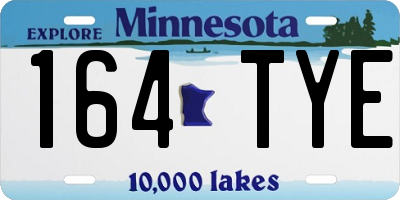 MN license plate 164TYE