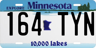 MN license plate 164TYN
