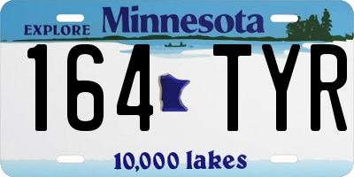 MN license plate 164TYR