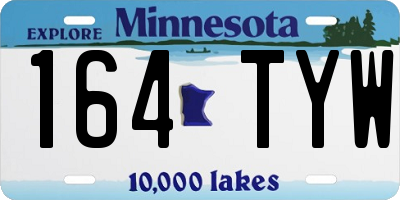 MN license plate 164TYW