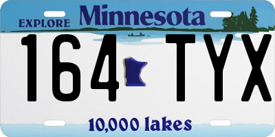 MN license plate 164TYX