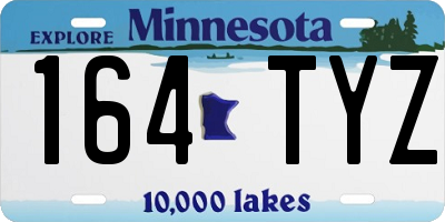 MN license plate 164TYZ
