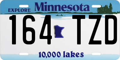 MN license plate 164TZD