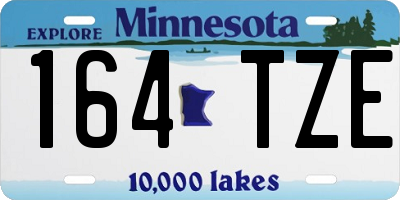 MN license plate 164TZE