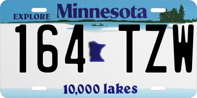 MN license plate 164TZW