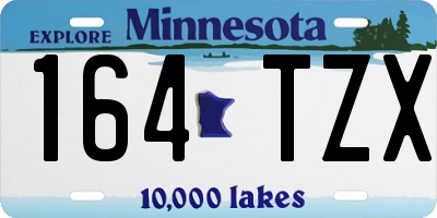 MN license plate 164TZX