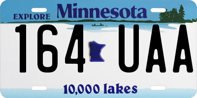 MN license plate 164UAA