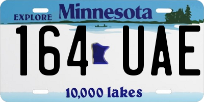 MN license plate 164UAE