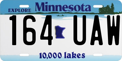 MN license plate 164UAW
